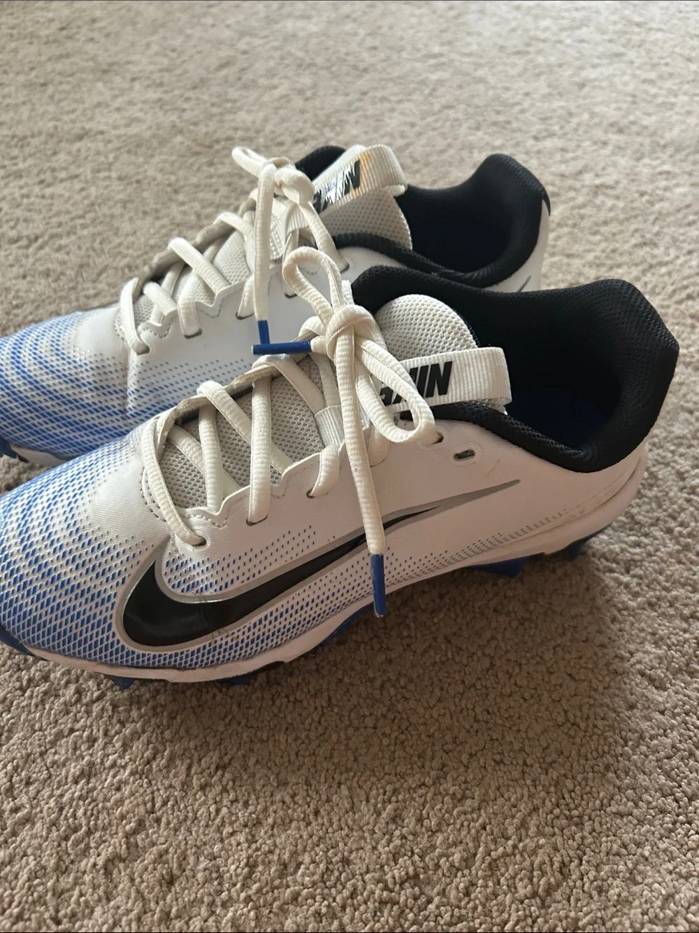 Nike White, Blue & Black Sport Cleats